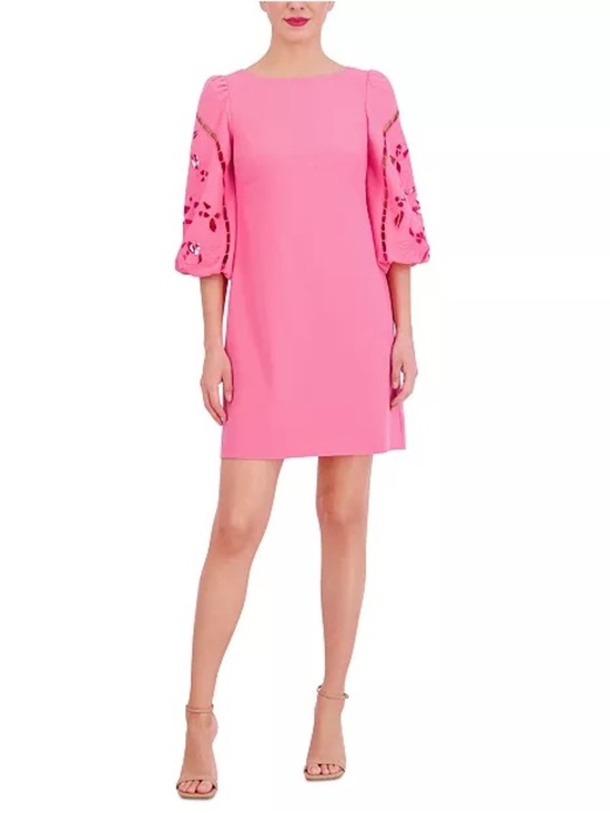 Vince Camuto Dresses & Skirts - NEW Vince Camuto Crepe Eyelet-Sleeve Shift Dress in Peony, size 8